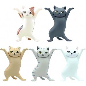 Cat Figurine Set for Desk Pen/Item Holders Novelty Yoga Sassy